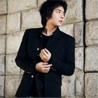 ABOKI - Mandarin Collar Single-Breasted Jacket