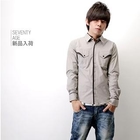 SeventyAge - Polka Dot Pocket Long Sleeve Shirt