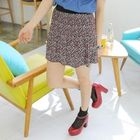 Cocopop - Elastic-Waist Patterned Miniskirt
