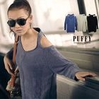 PUFFY - Cutout Shoulder Cable-Knit Sweater