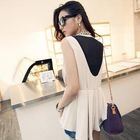 PUFFY - Sheer Back Peplum Sleeveless Top