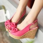 Grace Candy - Bow-Accent Slingback Wedges