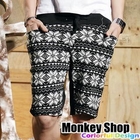 Monkey Shop - Nordic-Pattern Cropped Pants