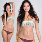 NAMI - Striped Bikini Top and Polka Dot Bottom
