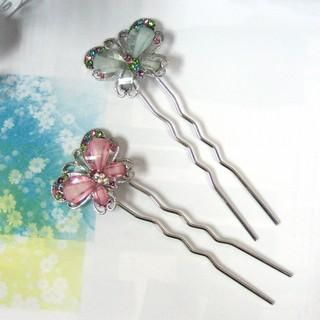 Rhinestone Butterfly Hair Stick