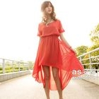 Ando Store - Set: Slipdress + Cutout-Back Gathered-Waist Dress