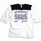 SCOPY - Color-Block 3/4-Sleeve Tee - 'Mewing Cat'