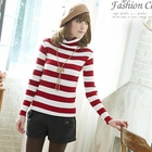 Tokyo Fashion - Turtleneck Striped Knit Top