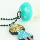 MyLittleThing - Little Girl & Mushroom Necklace(Blue)