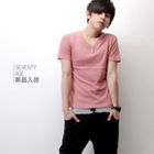 SeventyAge - Layered-Neckline Short-Sleeve T-Shirt