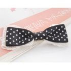 Fit-to-Kill - Lace dotted bow hair pin -black