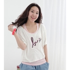 prischu essentials - Set : Boatneck Printed T-Shirt + Tank Top 
