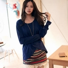 OrangeBear - Inset Striped Top Wrap-Front Top