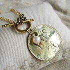 MyLittleThing - Gold Vintage Coin Pearl Short Necklace