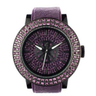t. watch - Diamond Lens Glass Purple Strap Watch
