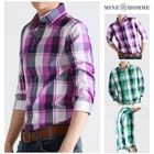 MINE M HOMME - 3/4-Sleeve Plaid Shirt