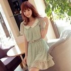 CLICK - Laced Collar Chiffon Dress
