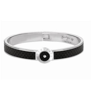 Square Pattern Carbon Fiber Diamond Bangle (S)