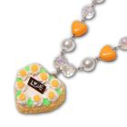 Sweet & Co. - Neon Orange Rose Heart Shape Cake Necklace