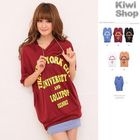 Kiwi Shop - Dolman-Sleeve Printed Hooded Pullover