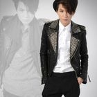 deepstyle - Studded Genuine Leather Jacket