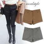 MOUL STYLE - Cuffed Hem Wool Blend Shorts