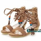 Grace Candy - Tie-Ankle Tasseled Sandals