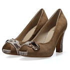 O.SA - Faux-Snakeskin Open-Toe Platform Pumps