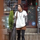 REDOPIN - Drop-Shoulder Striped Pullover