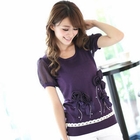 Tokyo Fashion - Rosette Accent Knit Top