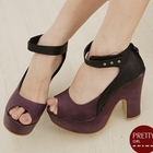 iGirl - Ankle-Strap Peep-Toe Platform Pumps