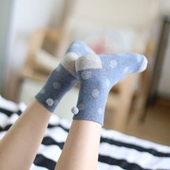 Socka - Pompom-Accent Socks Socka - Pompom-Accent Socks