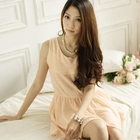 Tokyo Fashion - Ruffled Sleeveless Chiffon Dress