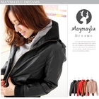 Maymaylu Dreams - Faux-Leather Stand-Collar Jacket