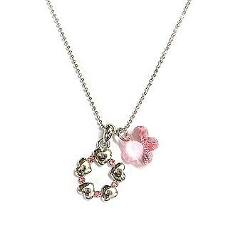 'Love' - Guarding Angel Necklace with Swarovski Pink Crystal Flower 'Love' - Guarding Angel Necklace with Swarovski Pink Crystal Flower