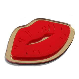 Gold Mirror Hot Lips Pin