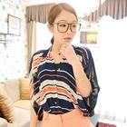 Jack Grace - Dolman-Sleeve Striped Chiffon Blouse