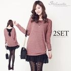 Stylementor - Set: Tied-Back Knit Top + Slipdress