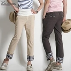 DANGOON - Check-Trim Linen Blend Pants