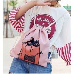 Aishang - Print Drawstring Backpack Aishang - Print Drawstring Backpack