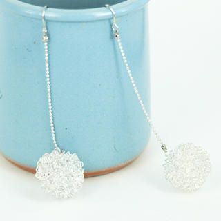 Silver Ball Nest Earrings