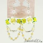 Sweet & Co. - Sweet Yellow Candy Chandelier Rose Earrings