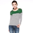 O.SA - Striped Panel Zip-Accent Top