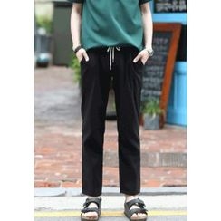 PLAYS - Drawstring-Waist Linen Blend Pants PLAYS - Drawstring-Waist Linen Blend Pants