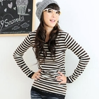 59 Seconds - Lace-Hem Striped Top