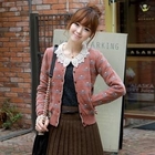 CLICK - Round-Neck Patterned Cardigan