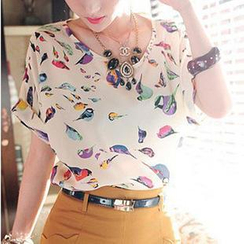 Munhome - Bird- Print Top Munhome - Bird- Print Top