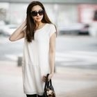 Jcstyle - Set: Sleeveless Shift Dress + Chiffon Scarf