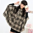 59 Seconds - Check Hooded Cape Jacket