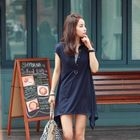 REDOPIN - Short-Sleeve Polo Shirtdress